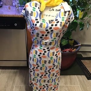 NWT Anthropologie PEPALOVES Watercolor Funky Print Dress